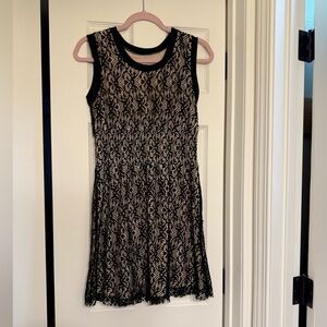 American Rag Black Lace Fit & Flare Sleeveless Cocktail Dress Size M